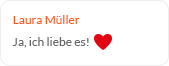 Ja, ich liebe es!
